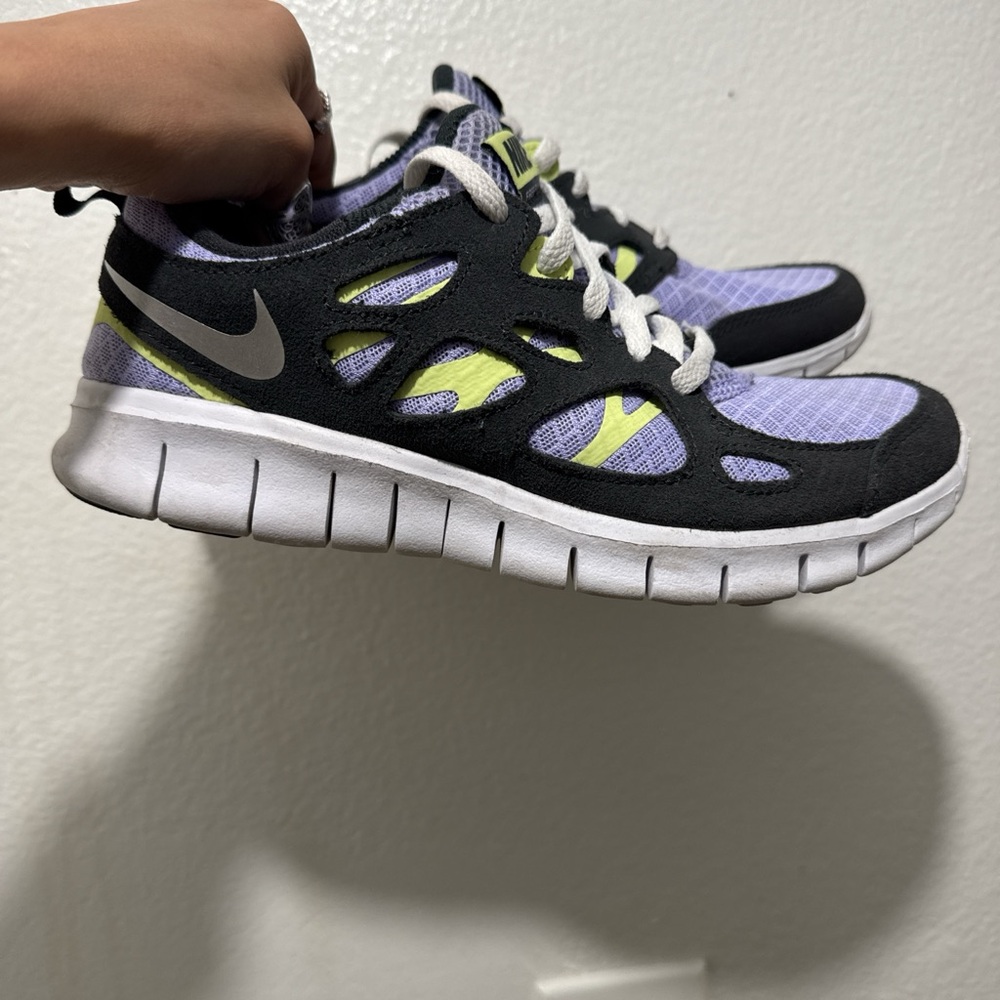 Nike Women's Black, Purple, and Yellow Athletic Shoes